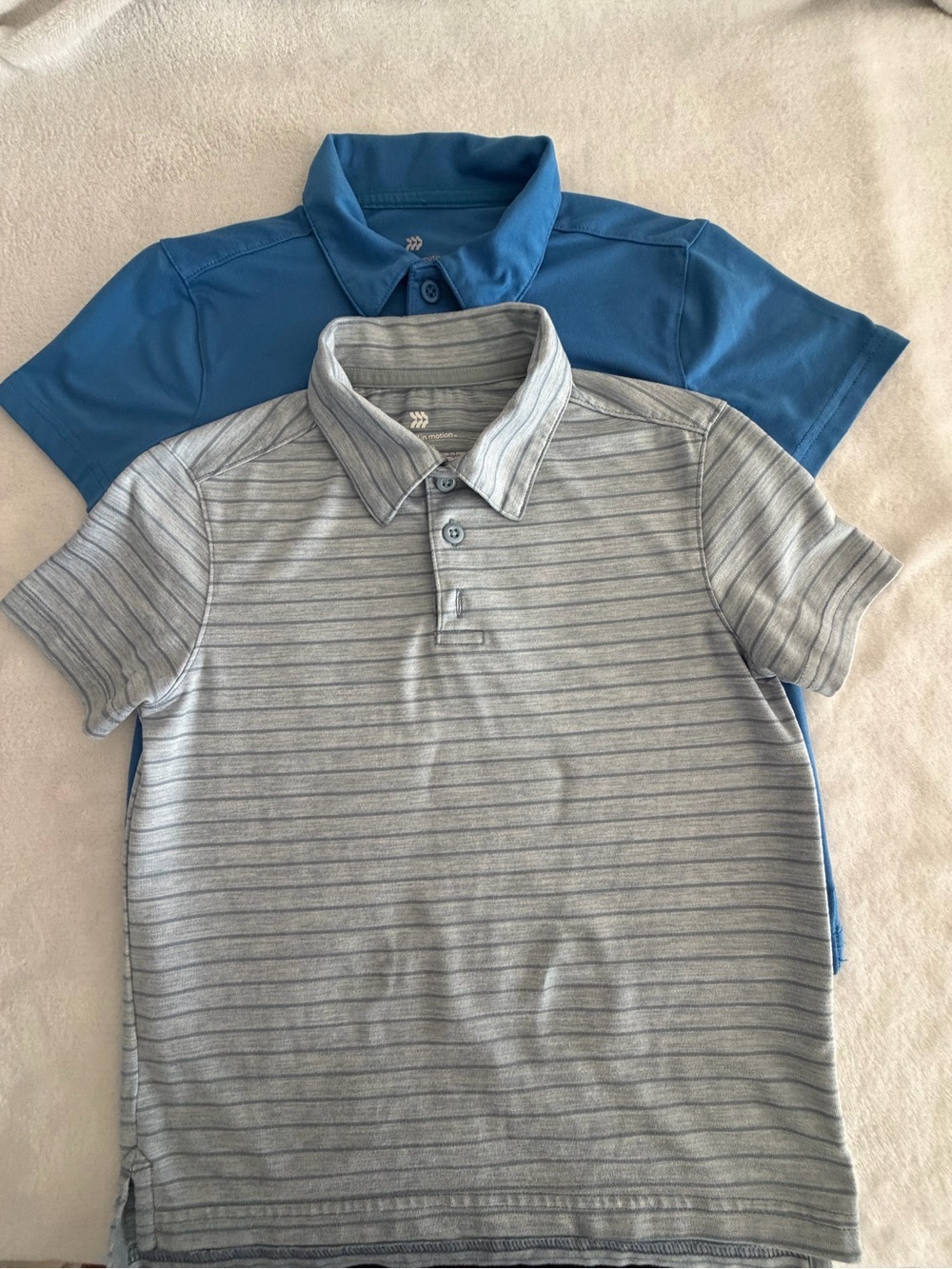 Two-Pack Boys Polo Shirts - Blue & Gray Size 4/5